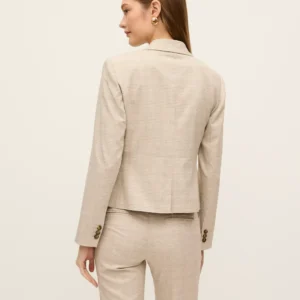 Alternative view of Single Button Fitted Blazer with Notched Lapels and Flap Pockets