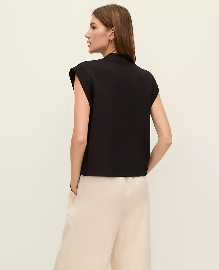 Scuba V Neck Sleeveless Top with Relaxed Fit - Image 2