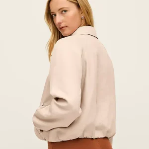 Alternative view of Collared Jacket with Bubble Hem, Raglan Sleeves, and Button Front