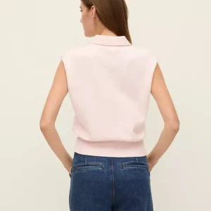 Alternative view of Collared Sweater Vest with Ribbed Hem and Sleeveless Design