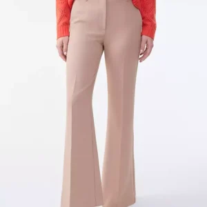Alternative view of High Rise Flare Trouser Pants with Bi Stretch Fabric and Slash Pockets