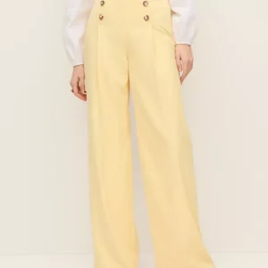 Alternative view of Wide Leg Sailor Pants with High Rise and Side Zip Closure