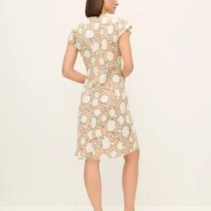 Alternative view of Floral Knee Length Dress with Twist Waist and Flutter Sleeves
