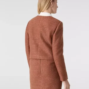 Alternative view of Tweed Jacket with Crew Neck, Button Front, and Patch Pockets