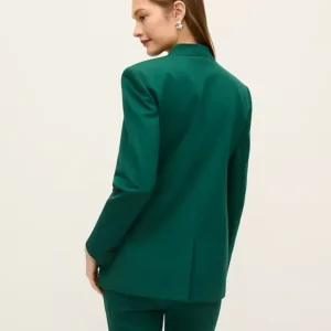 Alternative view of Collarless Ponte Blazer with V Neck and Single Button Closure