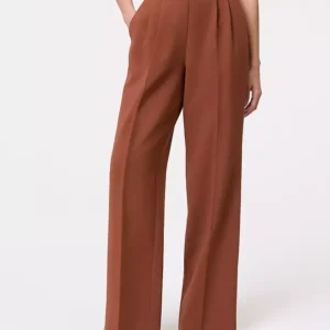 Alternative view of High Rise Wide Leg Crepe Pants with Side Zip and Slash Pockets