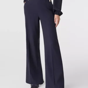 Alternative view of High Rise Wide Leg Sailor Pants with Button Detail and Zip Pockets